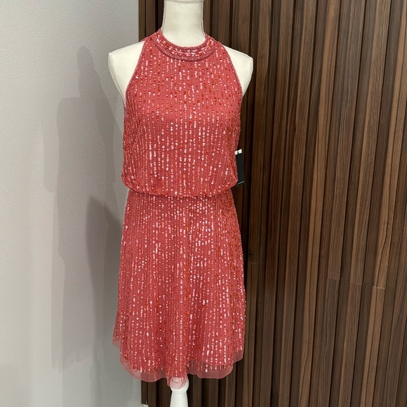 NWT 🏷️ ADRIANNA PAPELL halter dress size 4 - Picture 1 of 14